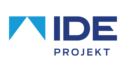 Logo firmy IDE Projekt na białym tle.